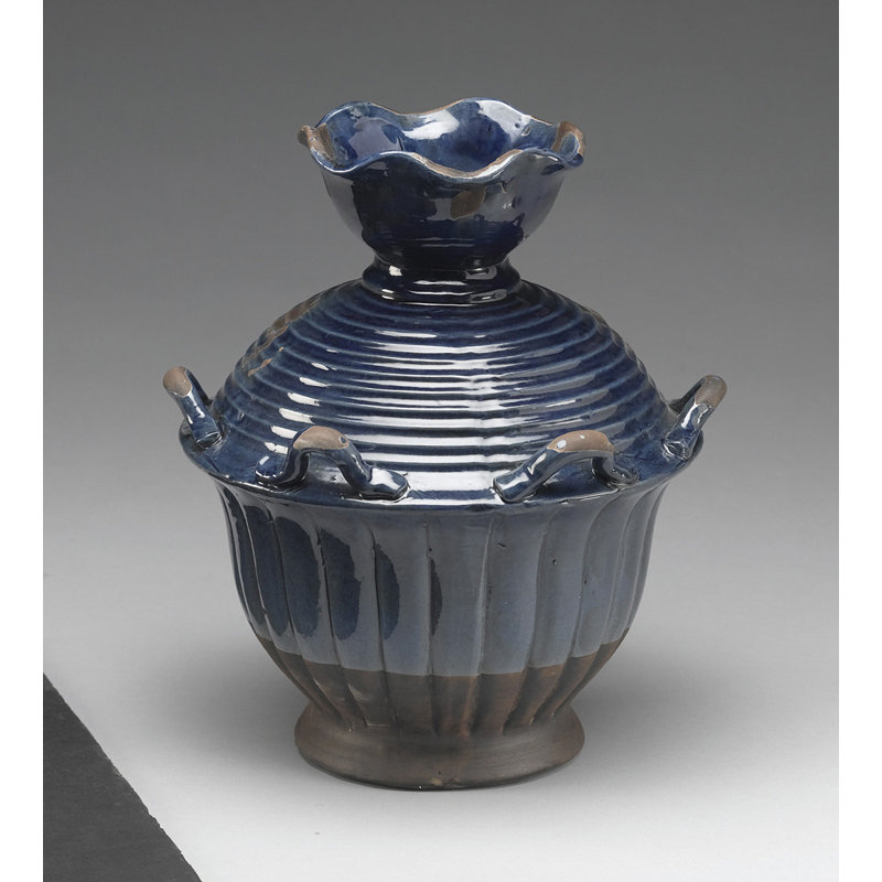 Harpa Ceramic Vase, Distressed Blue