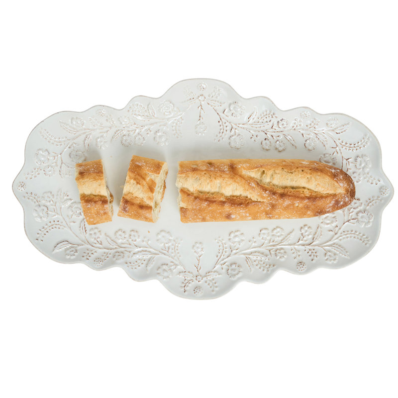 Berry & Thread Thistle 16" Tray - Whitewash, 0.5" H x 9.25" W x 15.75" L