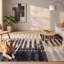 Tapis Brass2 moderne à rayures brossées grises et noires, lavable à la machine, antidérapant, à poils courts, pour intérieur et extérieur, adapté aux animaux domestiques, idéal pour le salon, la chambre, la salle à manger, l'entrée, le corridor ou le bureau.-981219566
