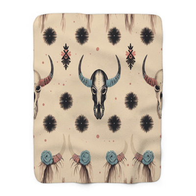 Native Heritage Harmony - couverture en sherpa 1 pièce de qualité supérieure - reproduction d'art luxueuse