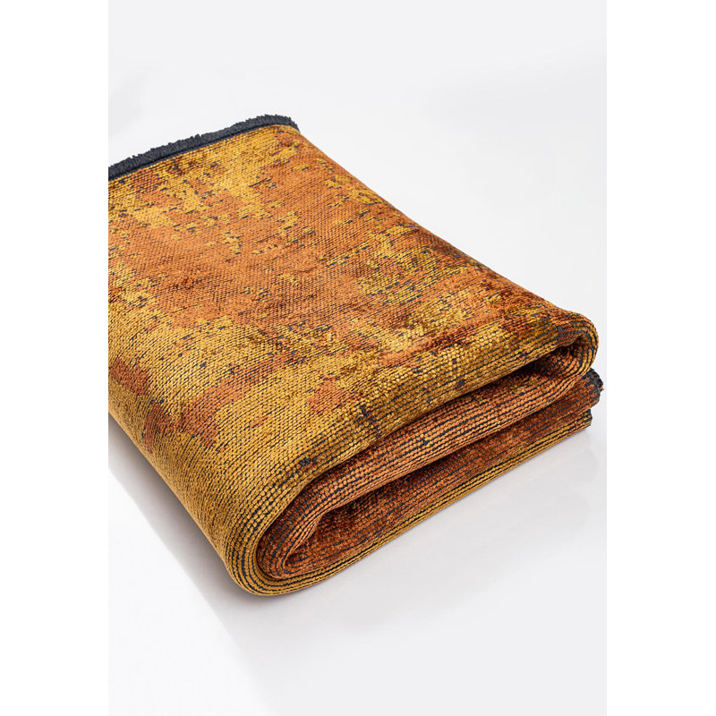 Rapture Abstract Area Rug in Orange, Rectangle 9'10" x 14'
