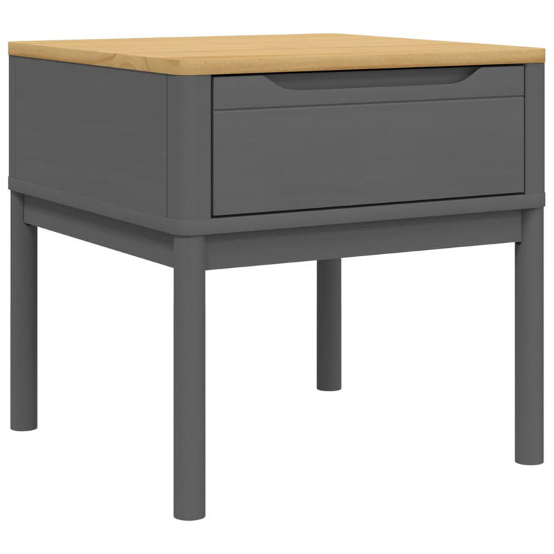 Pantha Solid Wood End Table, Grey