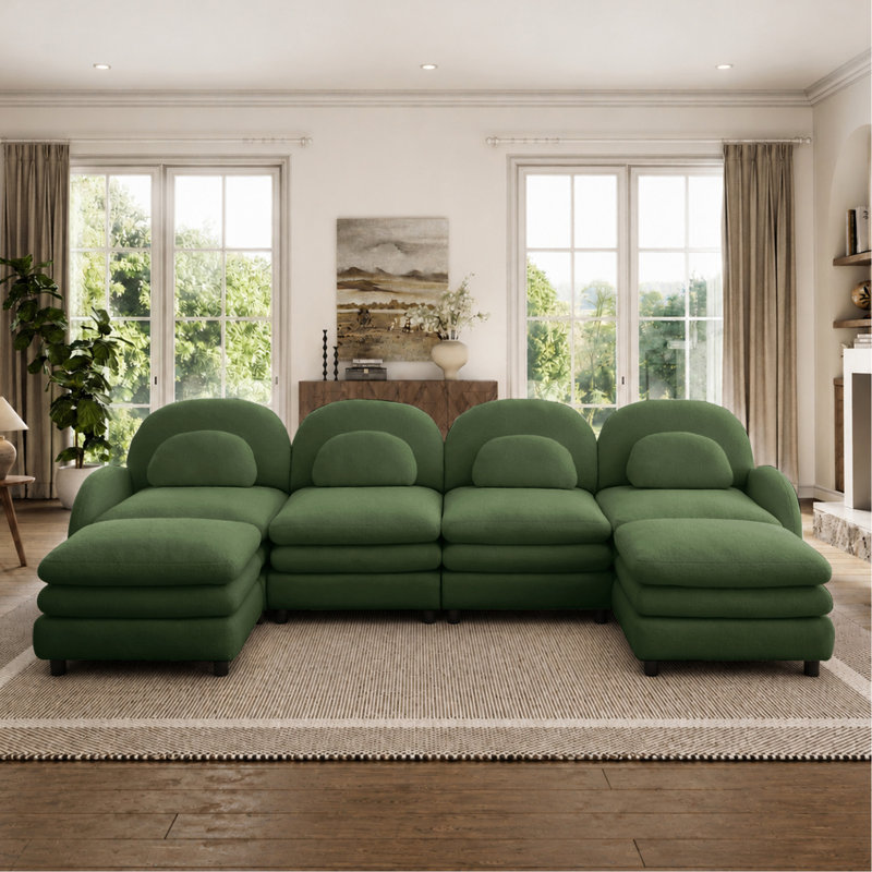 Canapé 2 places Teddy, 129.12", Green
