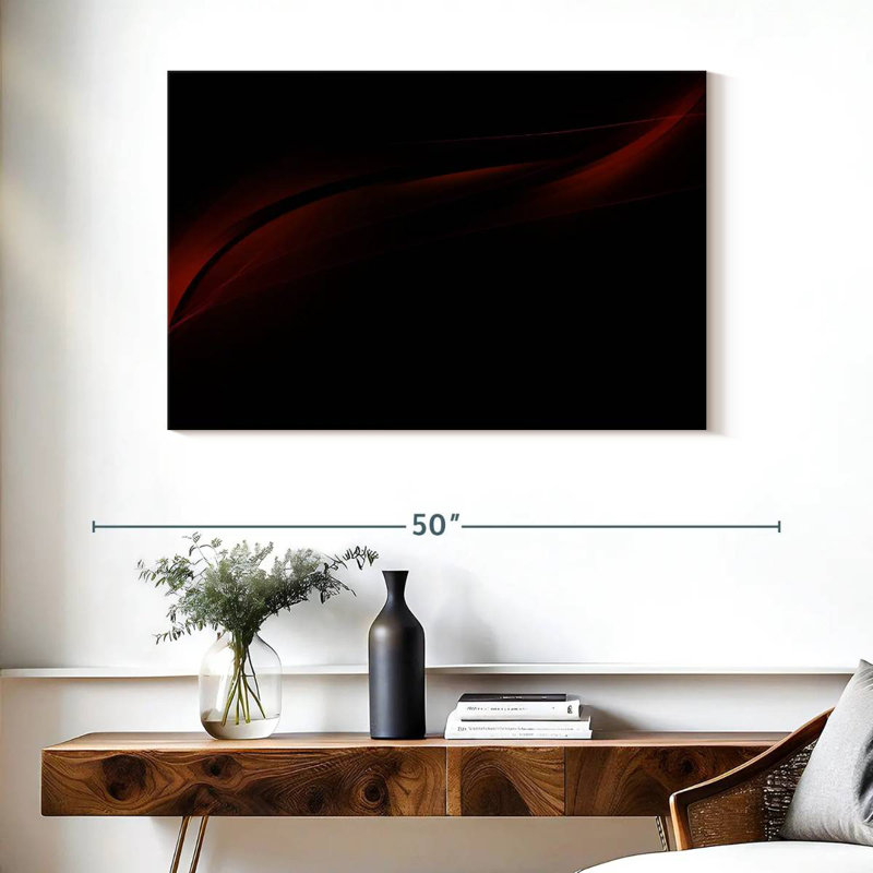 Avery noir abstrait, H 26 po x l 39 po