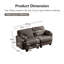 Canapé modulaire compact en chenille brun