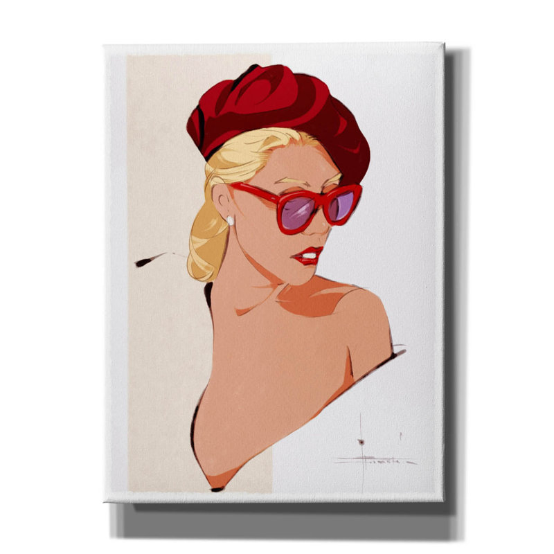 «Epic Graffiti» Ruby Beret »par TM Borenstein, art mural sur toile, 20 po x 24 po, H 16 po x l 12 po x P 0,75 po
