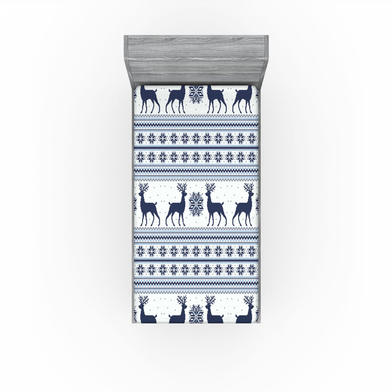 Ensemble de 2 draps-housses Ambesonne Nordic, Drap-housse de taille simple