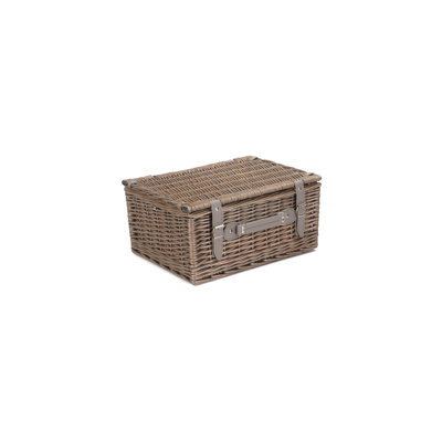 Wicker 2 Person Grey Tweed effect Fitted Picnic Hamper