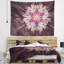 Tapisserie fleur arrondie florale en mauve blanc floral-28487222