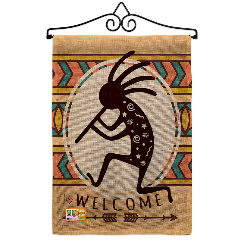 Drapeau de jardin Sanal Welcome Kokopelli