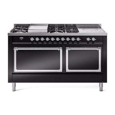 ILVE Nostalgie II Noblesse 60 po à 2 brûleurs, plaque chauffante, plaque de cuisson française