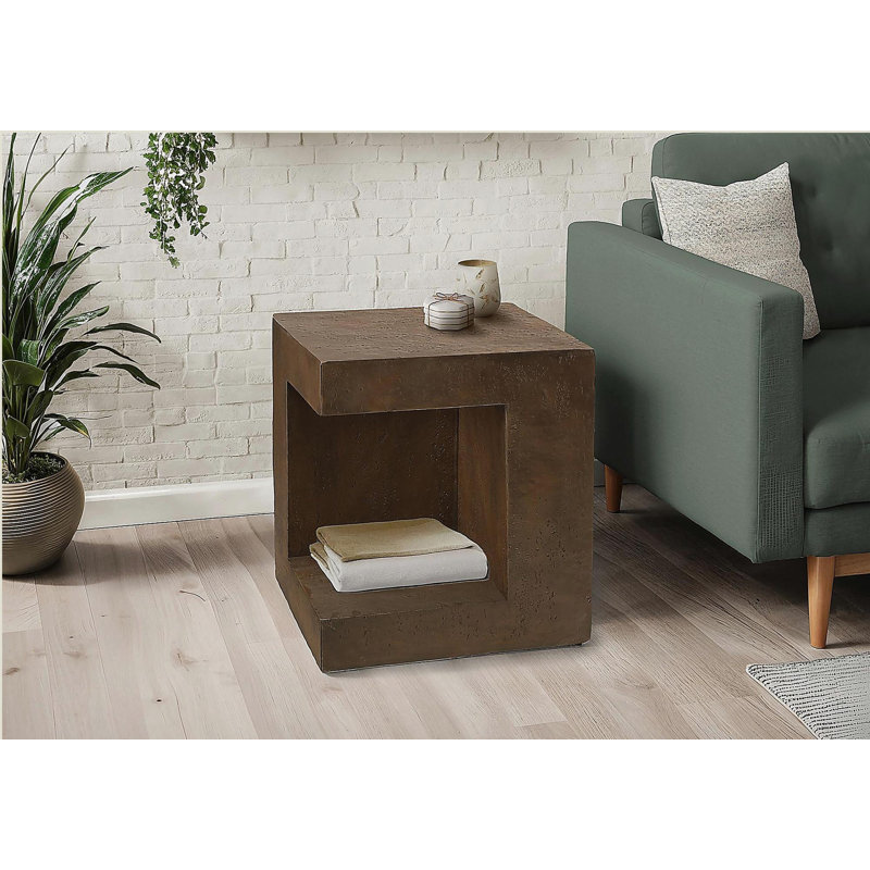 Table d'appoint, h 25 po, intérieur ou extérieur, table d'appoint, table de chevet, Walnut