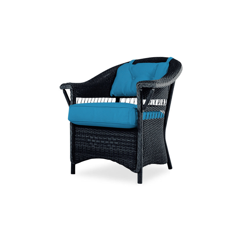 Nantucket Outdoor Dining Armchair, Bamboo Bay Sky, Ebony