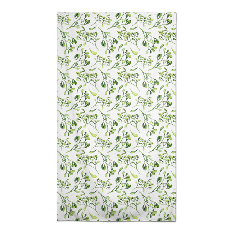 Nappe rectangulaire en polyester floral, Vert