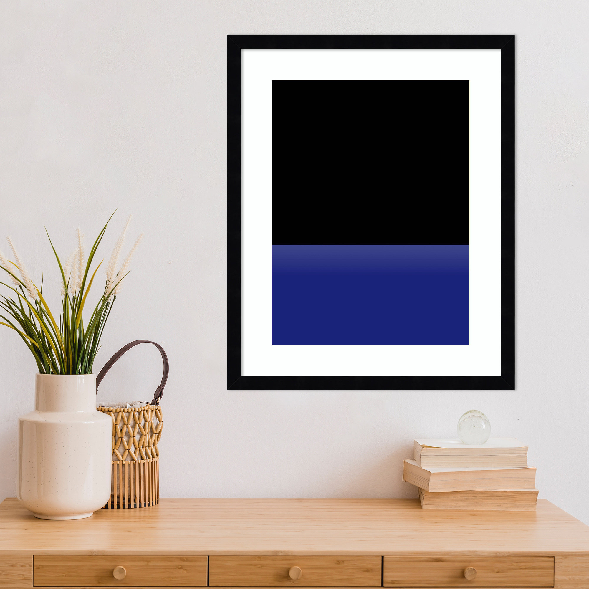 Sea by Alex Caminker Wood Framed Wall Art Print, 21" H x 17" W, Black 