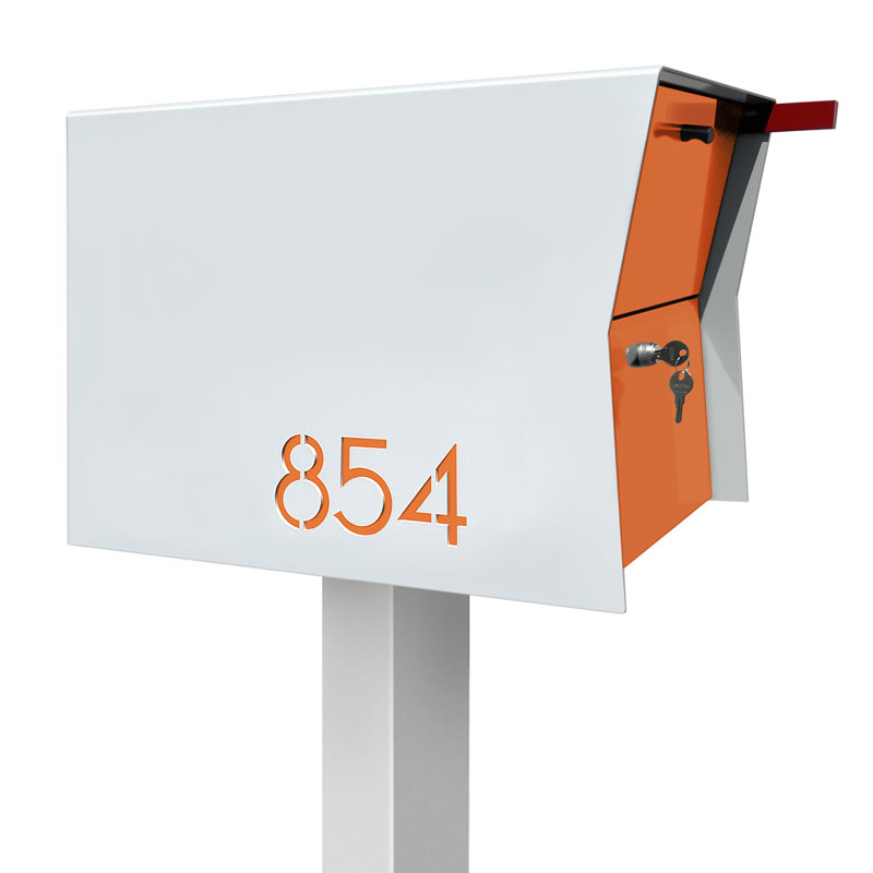 Boîte rétractable Retrobox en blanc et noir, Blanc / orange, Oui