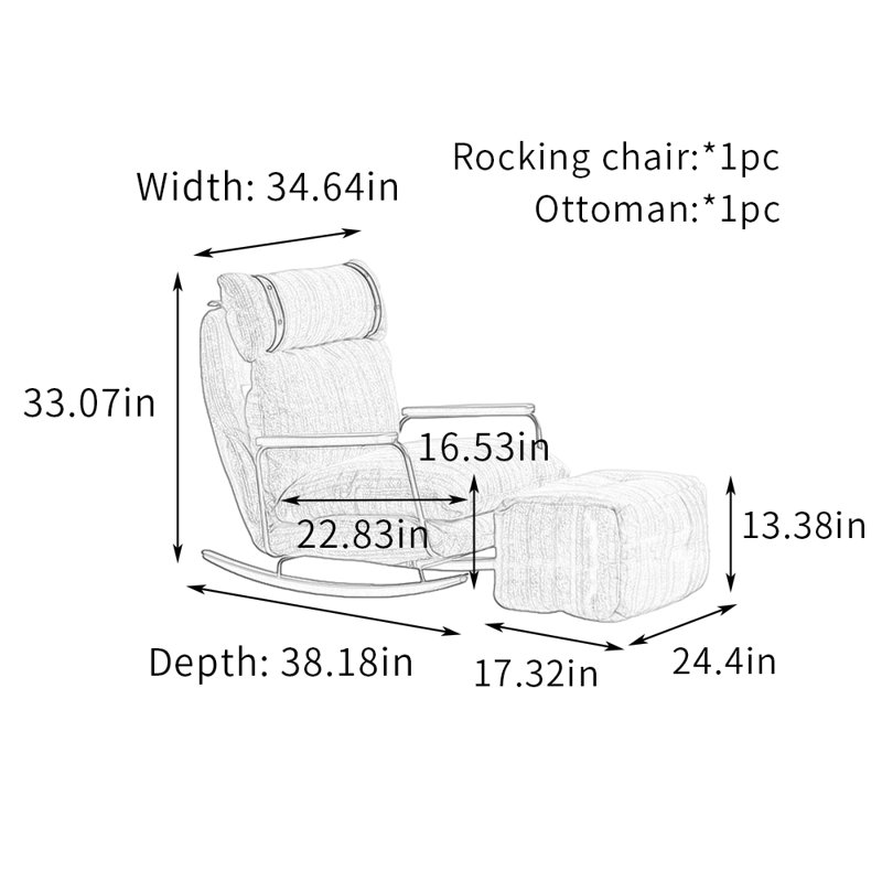 Living Room Single Casual Adjustable Rocking Chair