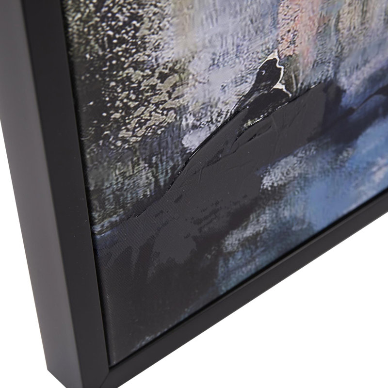 Kinnedi Hand Embelished Green Valley Framed Canvas Painting