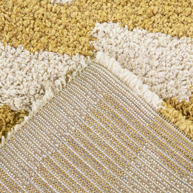 Tapis à rayures dorées Devontra, Rectangle 5 pi 3 po x 6 pi 12 po