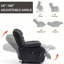 Fauteuil inclinable à deux moteurs en cuir véritable à position infinie-1465292766