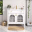 Meuble-lavabo blanc 35,6 po Mid-Century-1269067125