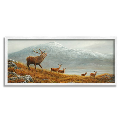 " Deer Herd Mountain Landscape " by Jeremy Paul Painting Print