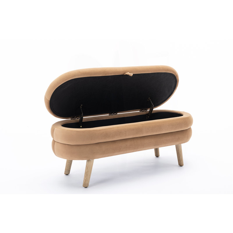 Noelany Upholstered Storage Bench, Coffee Velvet