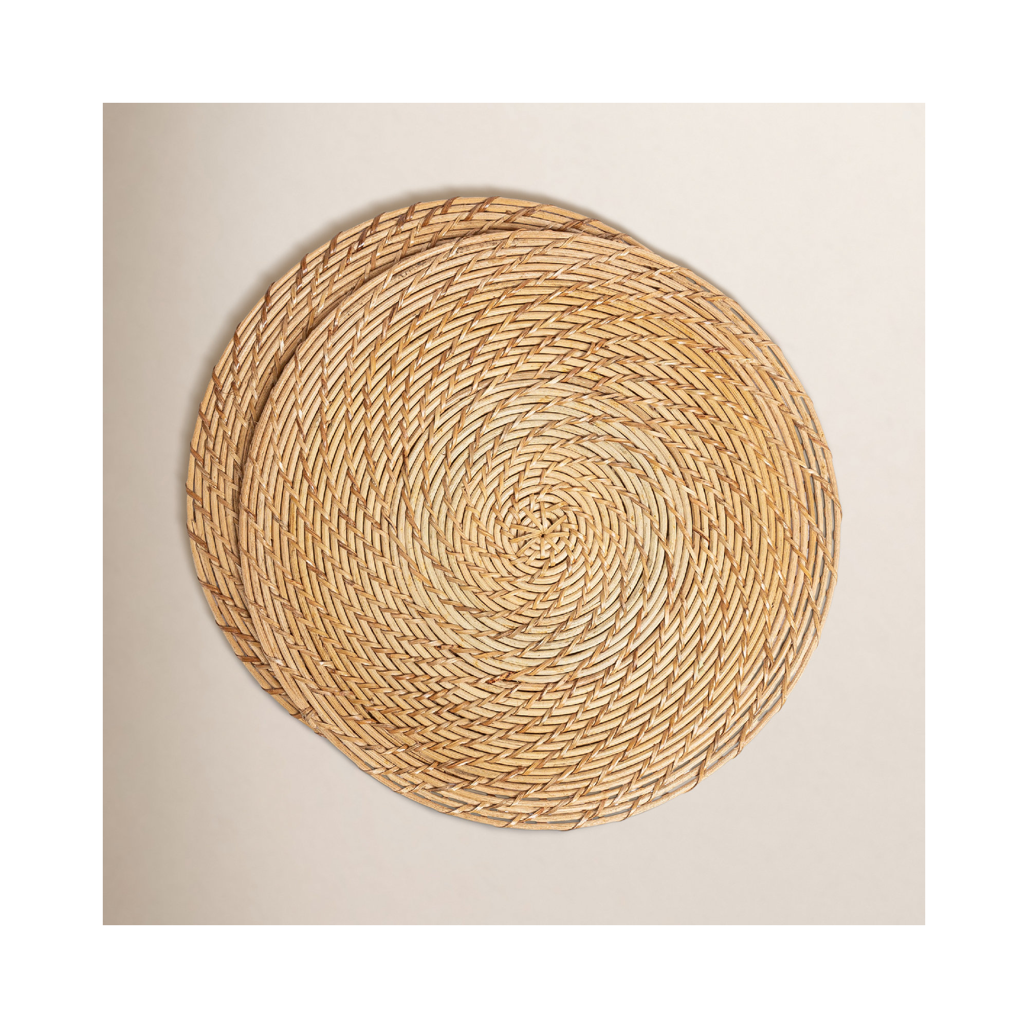 Natural Fiber Over&Back Woven Frayed Chambray Placemats