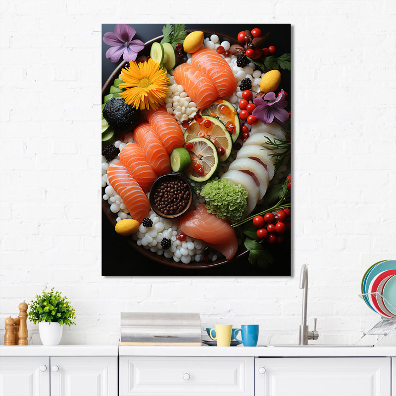 Aliments et boissons, reproduction d'art sur toile, H 32 po x l 16 po x P 1 po, Toile tendue
