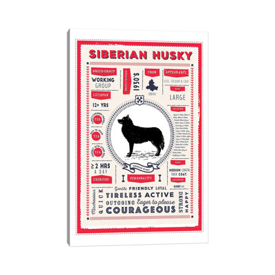 " Siberian Husky Infographic Red " by PaperPaintPixels