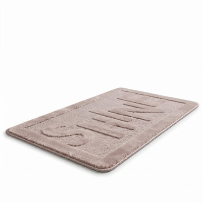 Shine Modern Typographic Non-Slip Bath Rug & Multi-Purpose Mat