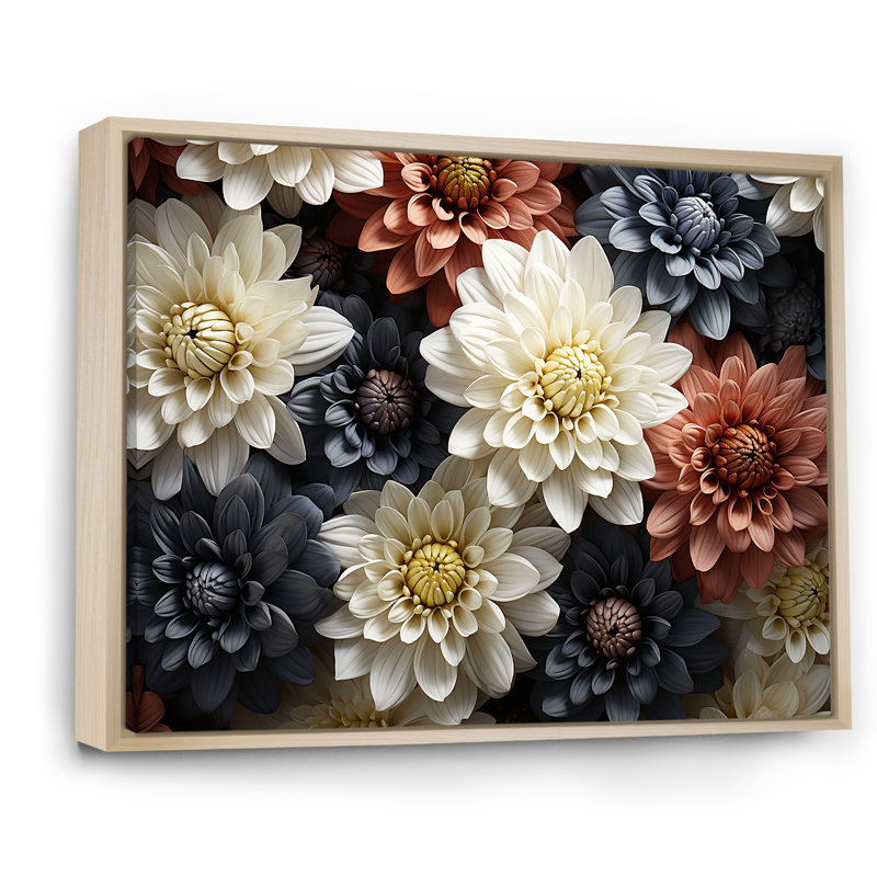«Mums In Stormy Grey Tones I», reproduction sur toile, Cadre naturel flottant, H 16 po x l 32 po x P 1 po