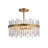 Maggio 5-Light 18.5" Low-gloss Warm Brass Finish Crystal Prism Drum Semi Flush Mount