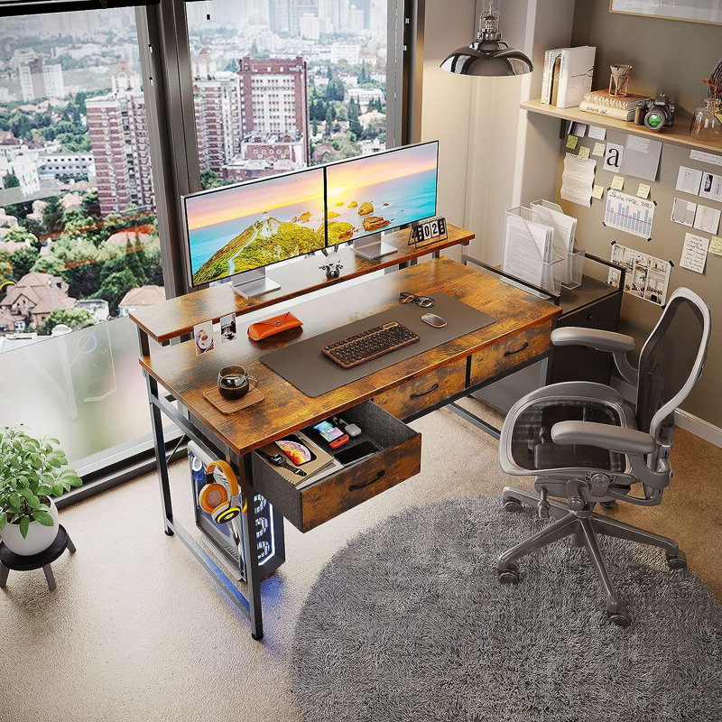 Metal Base Computer Desk, 33" H x 47.2" W x 19.70" D