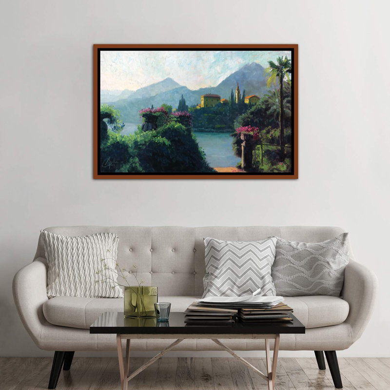 «Lake Como, Italy» par Christopher Clark, reproduction d'art, H 40 po x l 60 po x P 1,5 po