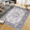 Tapis floral rétro Boho à poils courts, doux, lavable et antidérapant