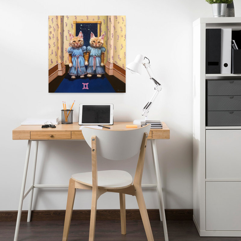 Art urbain contemporain de chat Gemini, H 18 po x l 18 po