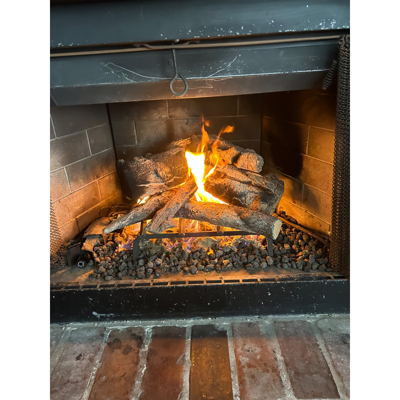 Americangaslogs Vented 18inch-24inch gas logs sets with valve gas fireplace burner for Natural Gas and Liquefied propane(Manual Valve, 24 inch birch)