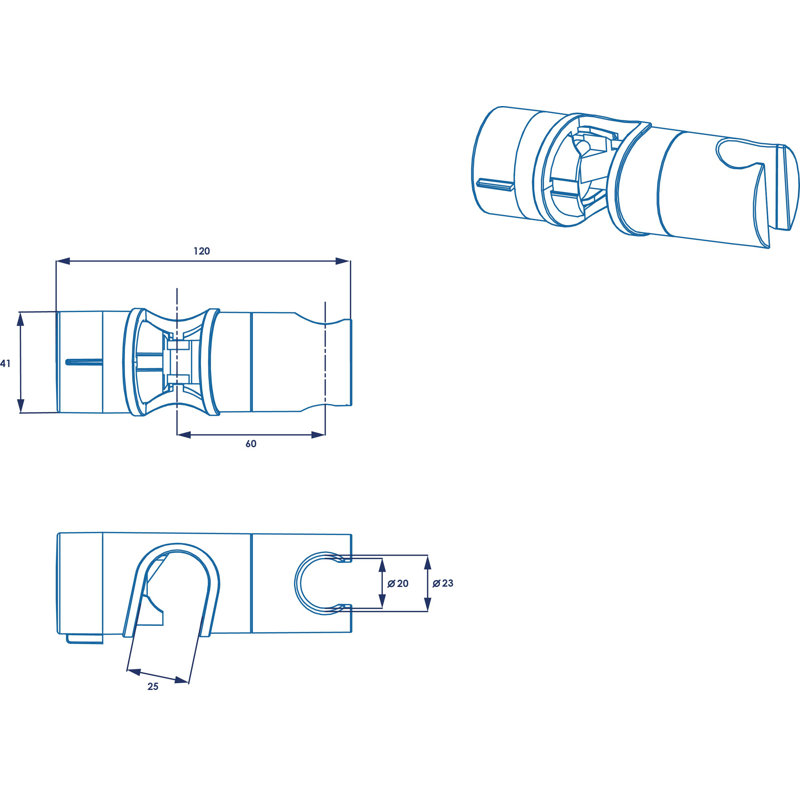 Universal Riser Rail Slider, Chrome