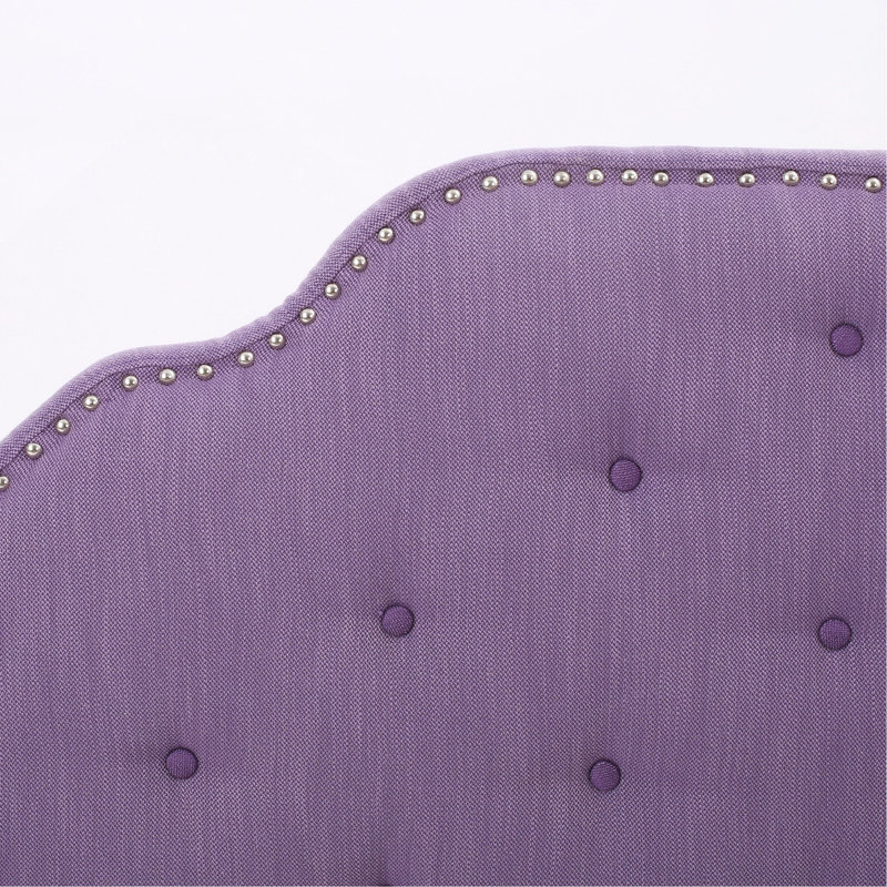 Tufted Upholstered Headboard Queen Size, Solid Wood Head Board With Durable Metal Legs, Adjustable Height Queen Headboard With Nailhead Trim,Fabric Headboard In Modern Button Tuffted Design