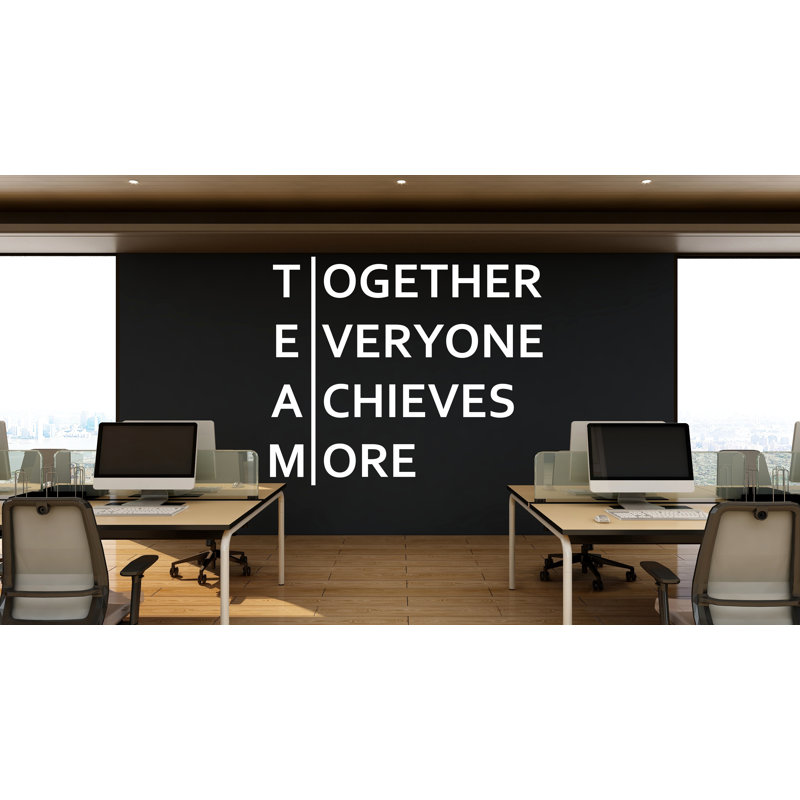 Adhésif décoratif équipe - art mural de bureau de motivation, citation de travail d'équipe pour décor de milieu de travail 583DLU