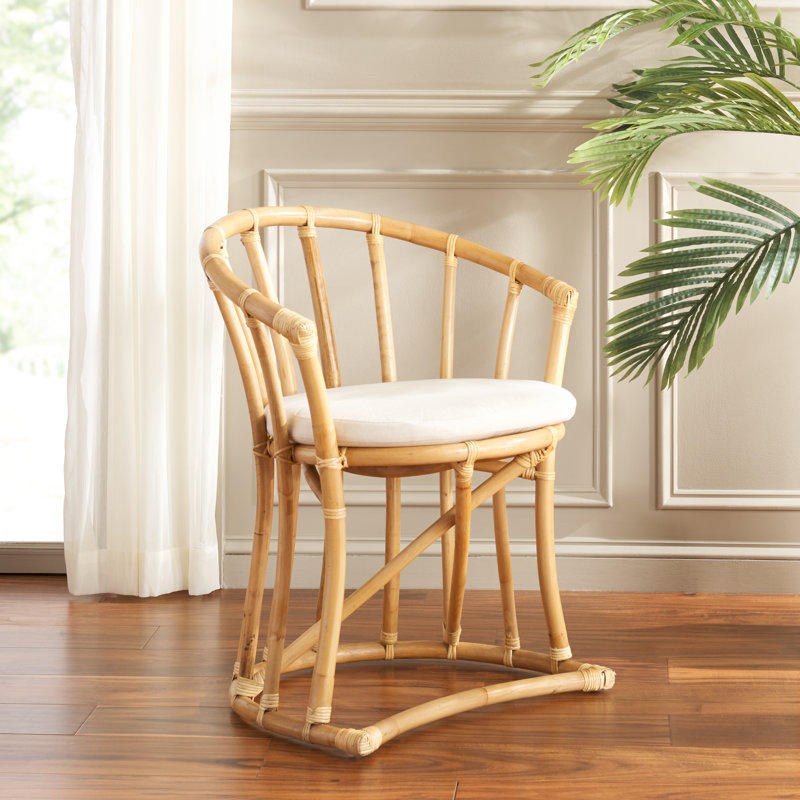 Chaise avec accoudoirs rembourrée en coton Ferryhill, Naturel