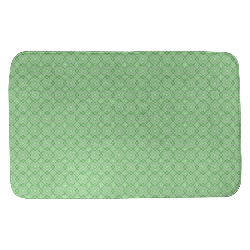 Tapis de bain antidérapant rectangulaire en forme de napperon de style Elizabeth bueschel, l 17 po x L 24 po, Vert