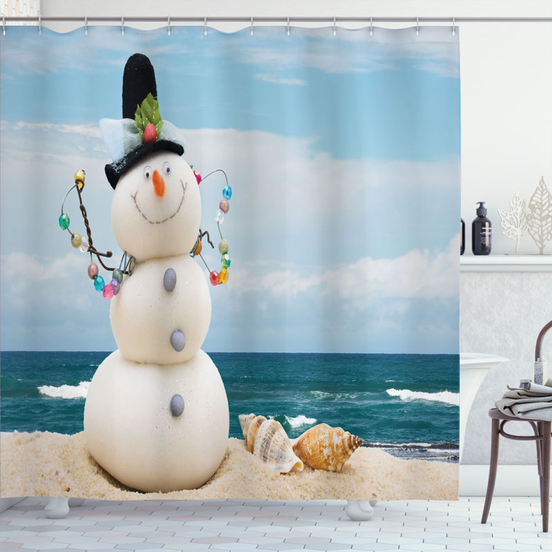 Shower Curtain with Hooks Included, 70" H x 69" W