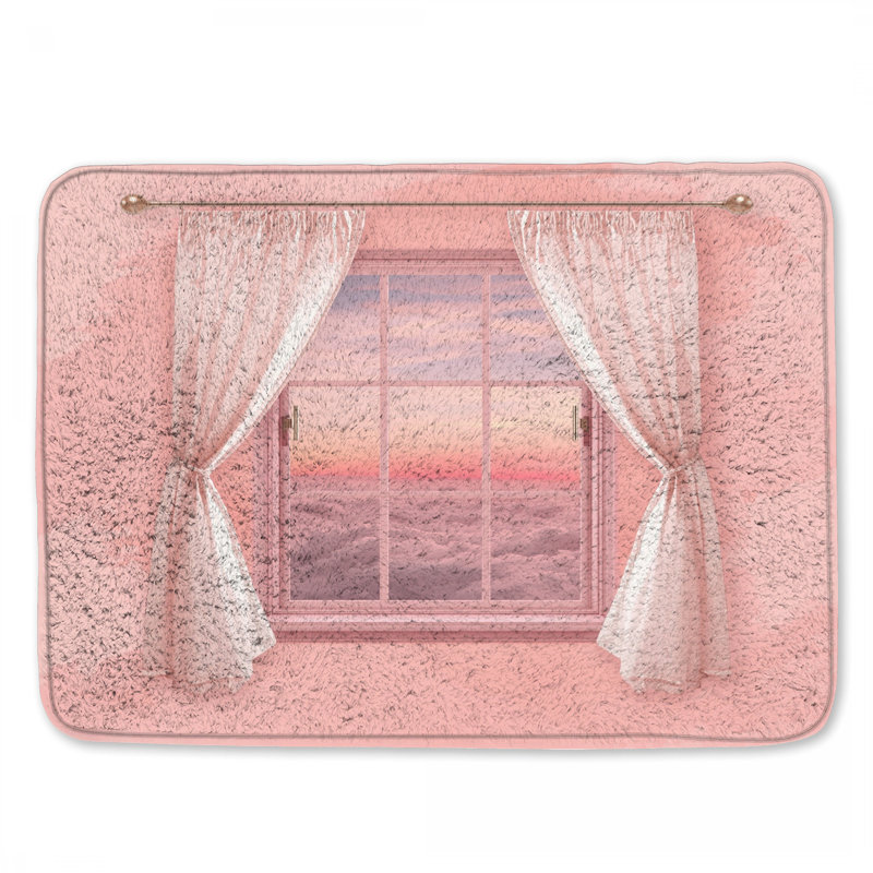 Tapis de bain rose, L 24 po x L 17 po