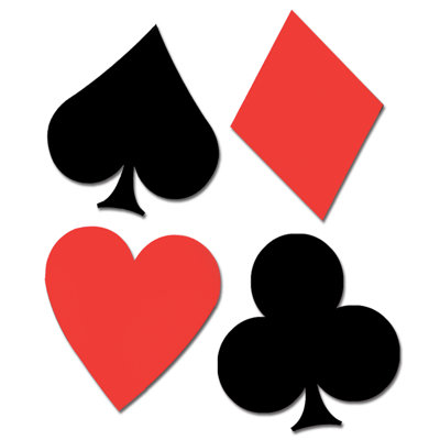 4 Piece Card "Suit" Cutouts Wall Decor Set