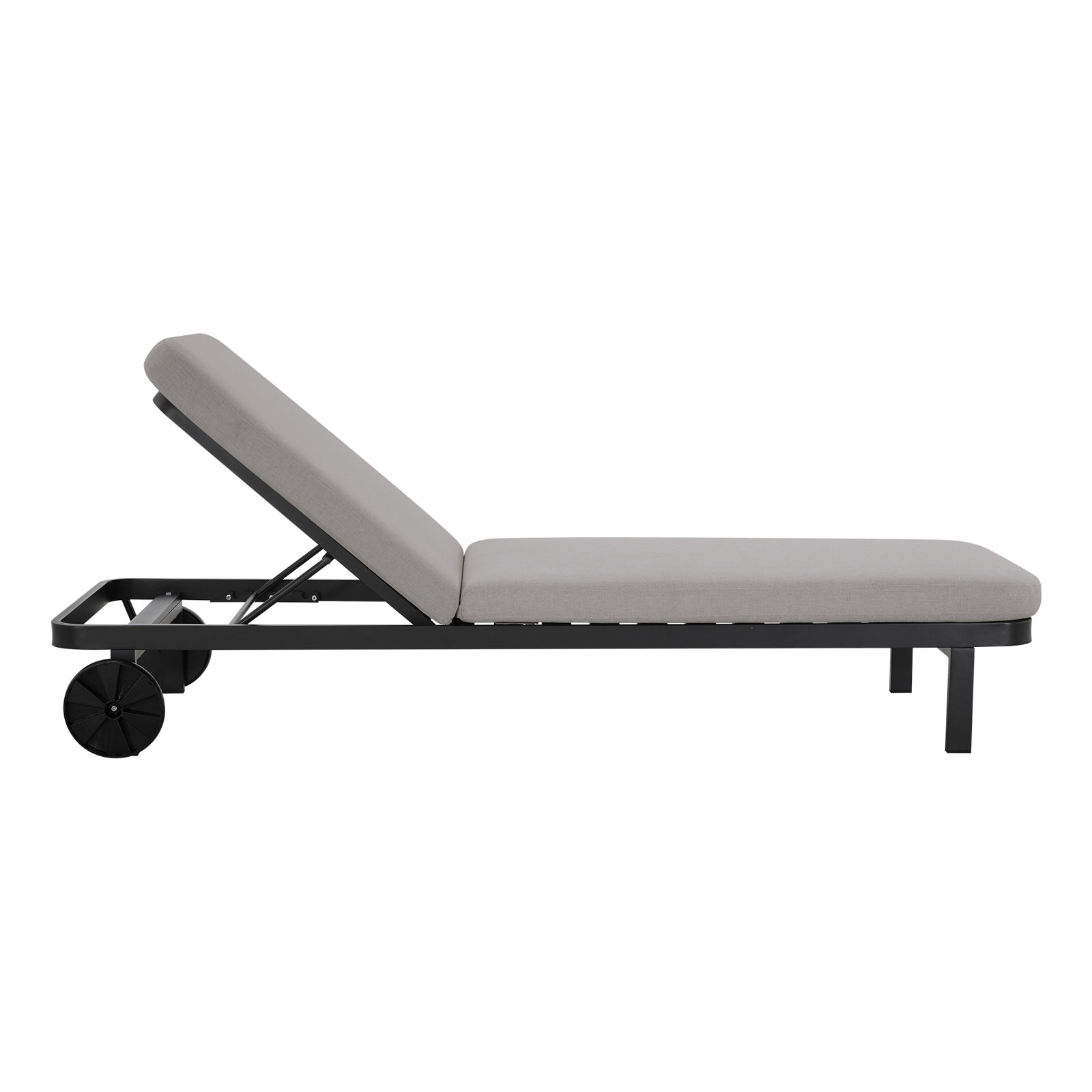 Callio Outdoor Aluminum Chaise Lounge With Cushion, Light Gray