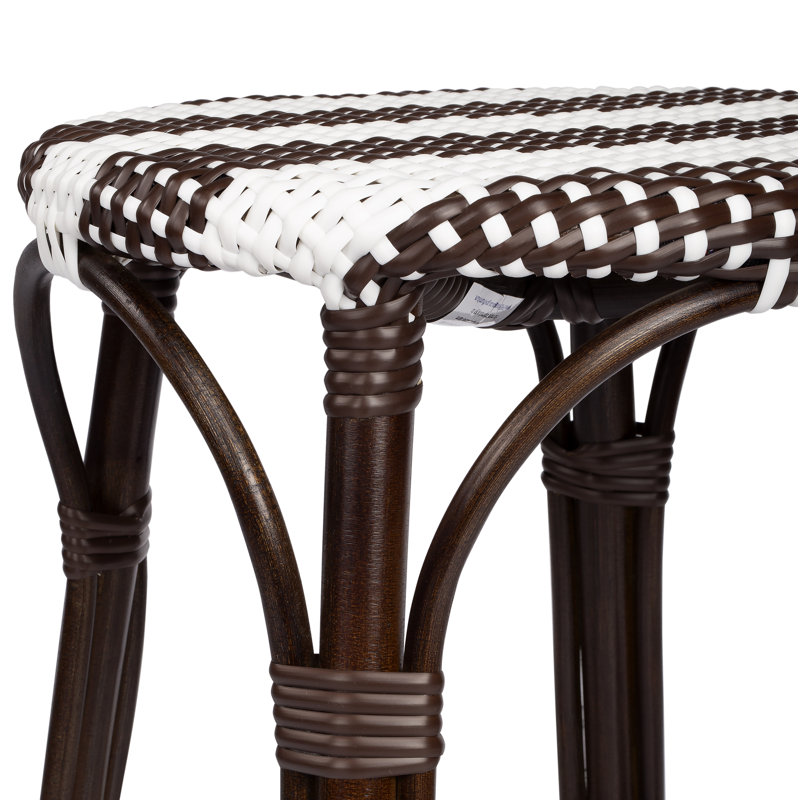 Tabouret de bar et de comptoir en rotin tissé à la main Alastair, Tabouret de comptoir (siège d'une hauteur de 24 p