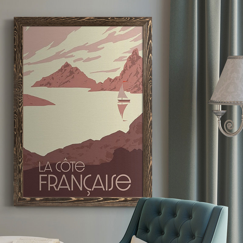 French Coast II, reproduction d'art sur toile, H 37,5 po x l 27,5 po x P 1 po, Noyer