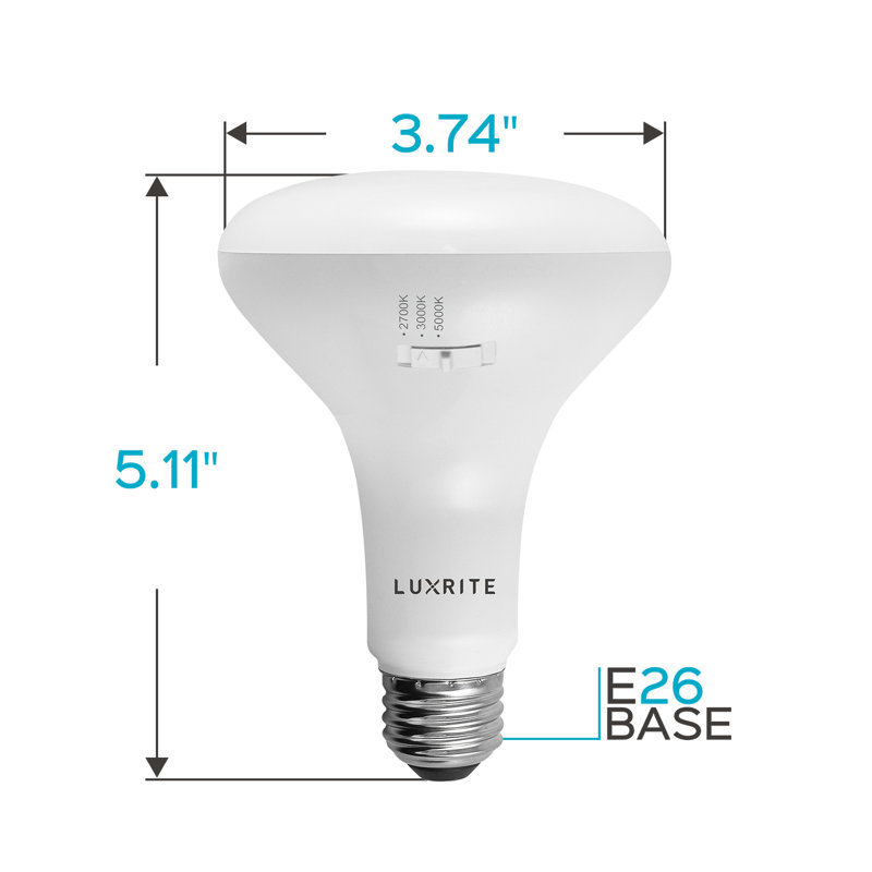 10 watts (équivalent à 65 watts), ampoule à DEL à intensité variable BR30, base CCT E26 à changement de couleur sélectionnable